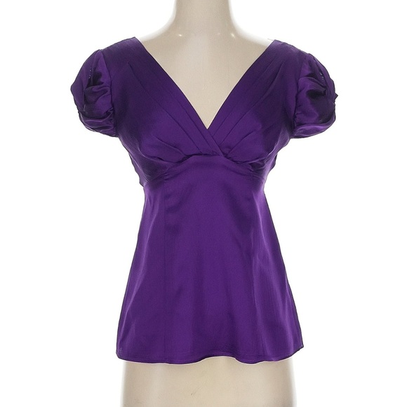 Nanette Lepore Purple Silk Blouse NANETTE LEPORE Milly Classic - Picture 2 of 7